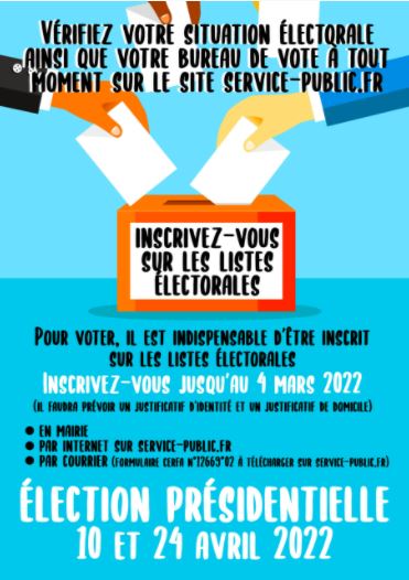 Inscription sur les listes électorales - Election présidentielle