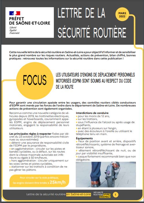 La lettre de la sécurité routière mars 2022